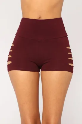 High Waist Workout Shorts w/ Side Cuts