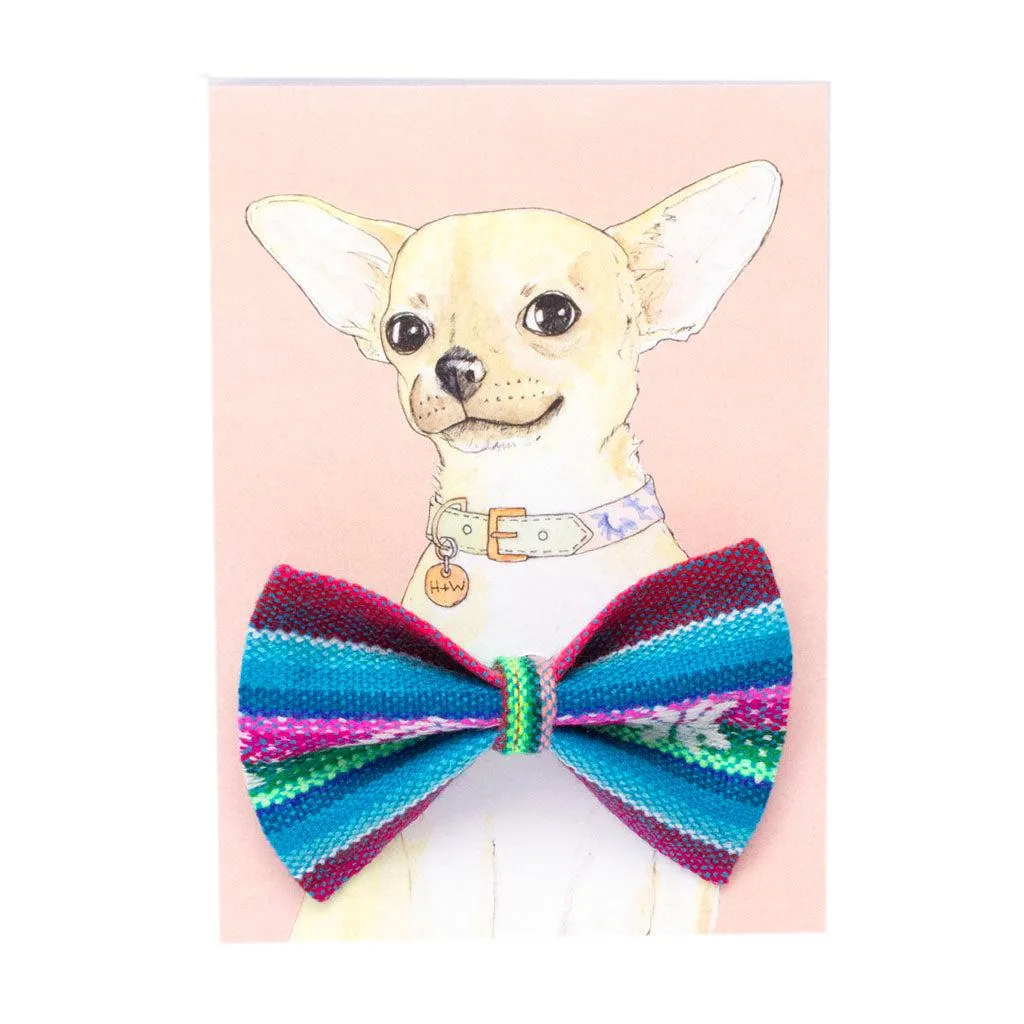 Inca Blue Dog Bow Tie