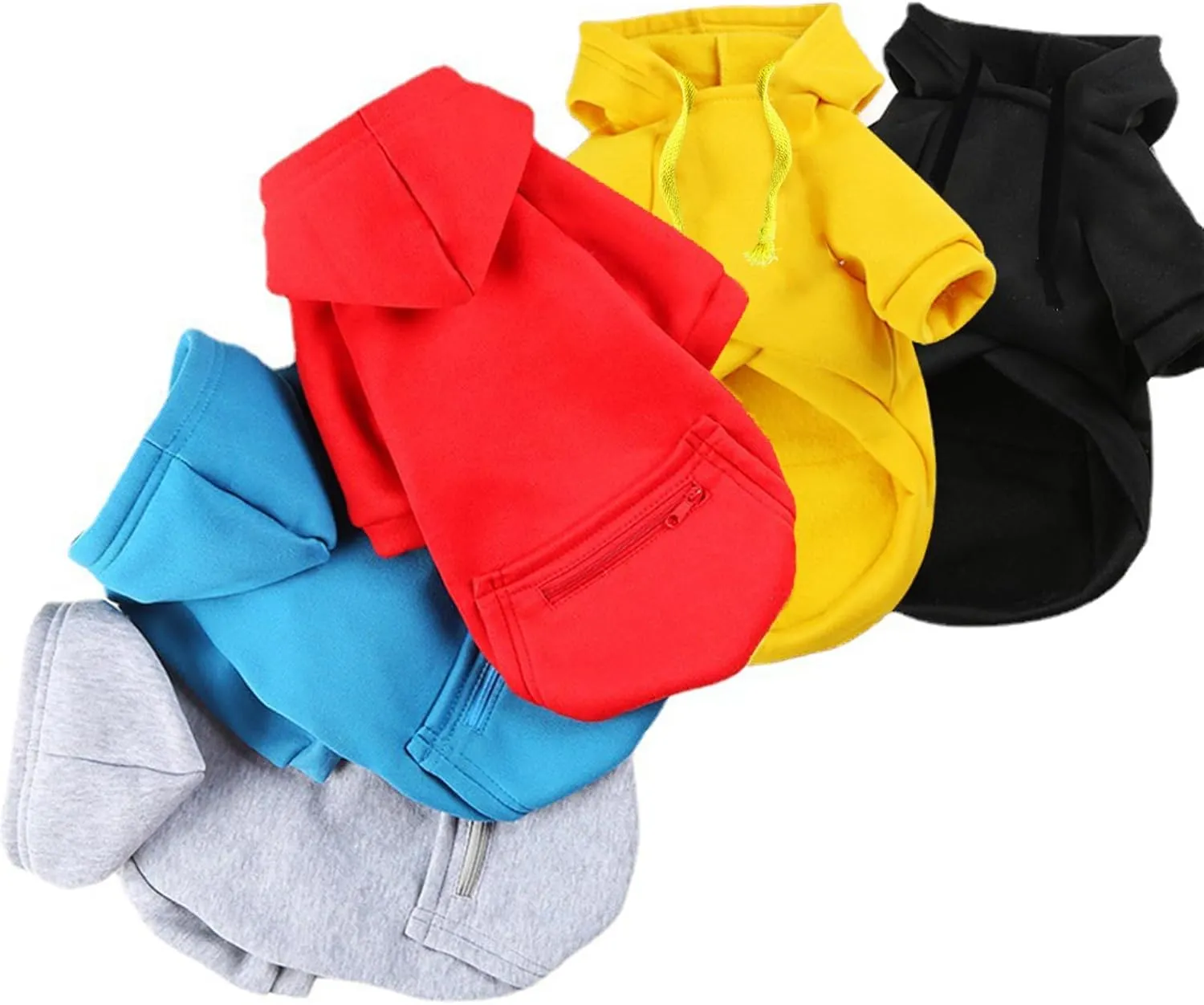 Jecikelon Pet Dog Cold Weather Coat with Pocket Winter Dog Hoodie Warm Puppy Clothes for Small Dogs Chihuahua Clothing (Medium, Y02-Red)