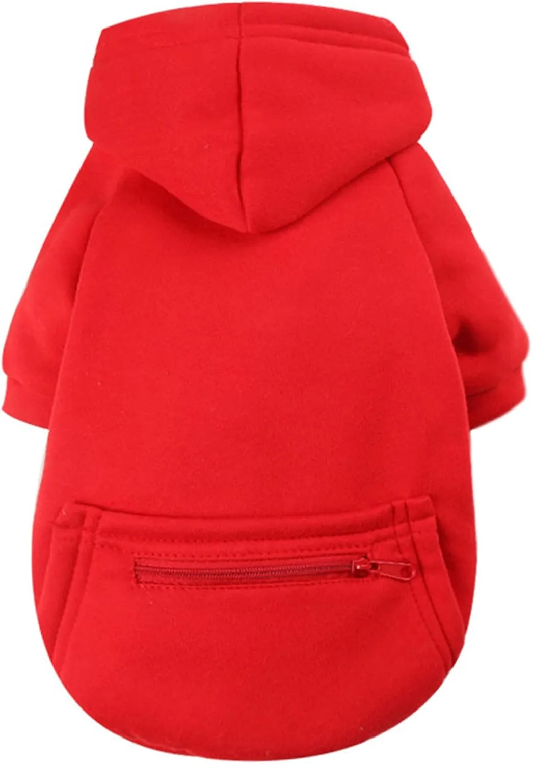 Jecikelon Pet Dog Cold Weather Coat with Pocket Winter Dog Hoodie Warm Puppy Clothes for Small Dogs Chihuahua Clothing (Medium, Y02-Red)