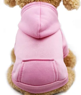Jecikelon Winter Dog Hoodie Sweatshirts with Pockets Warm Dog Clothes for Small Dogs Chihuahua Coat Clothing Puppy Cat Custume (Pink, Medium)