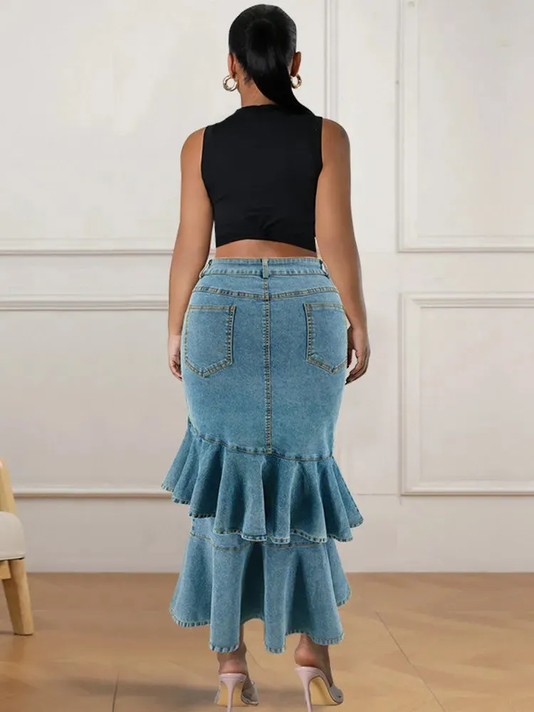 Kara Hip-covering Straight Long Skirt