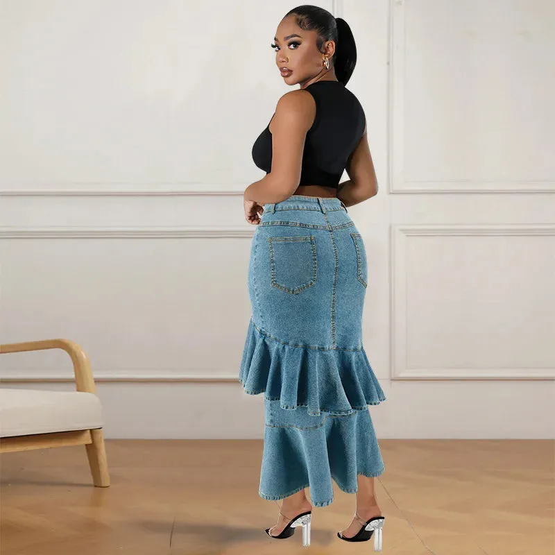 Kara Hip-covering Straight Long Skirt
