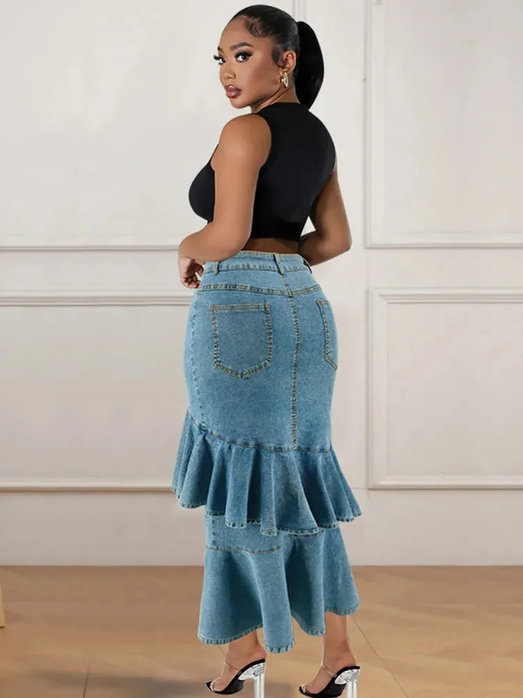 Kara Hip-covering Straight Long Skirt