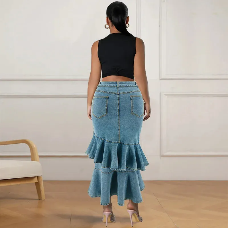 Kara Hip-covering Straight Long Skirt