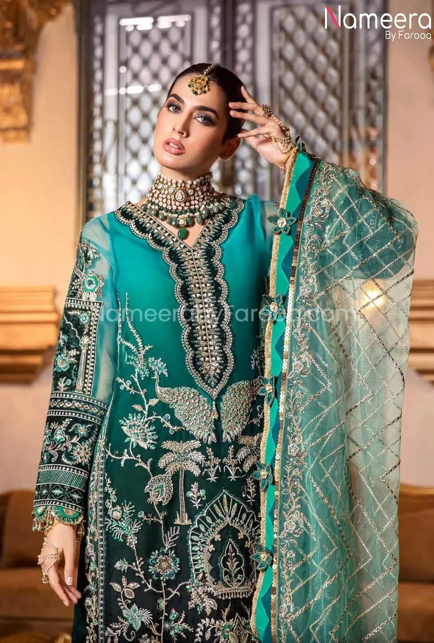 Latest Pakistani Chiffon Dress for Wedding Party #BB140