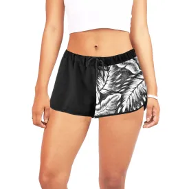 Leaves 1 B & W Drawstring Shorts up to 2 XL