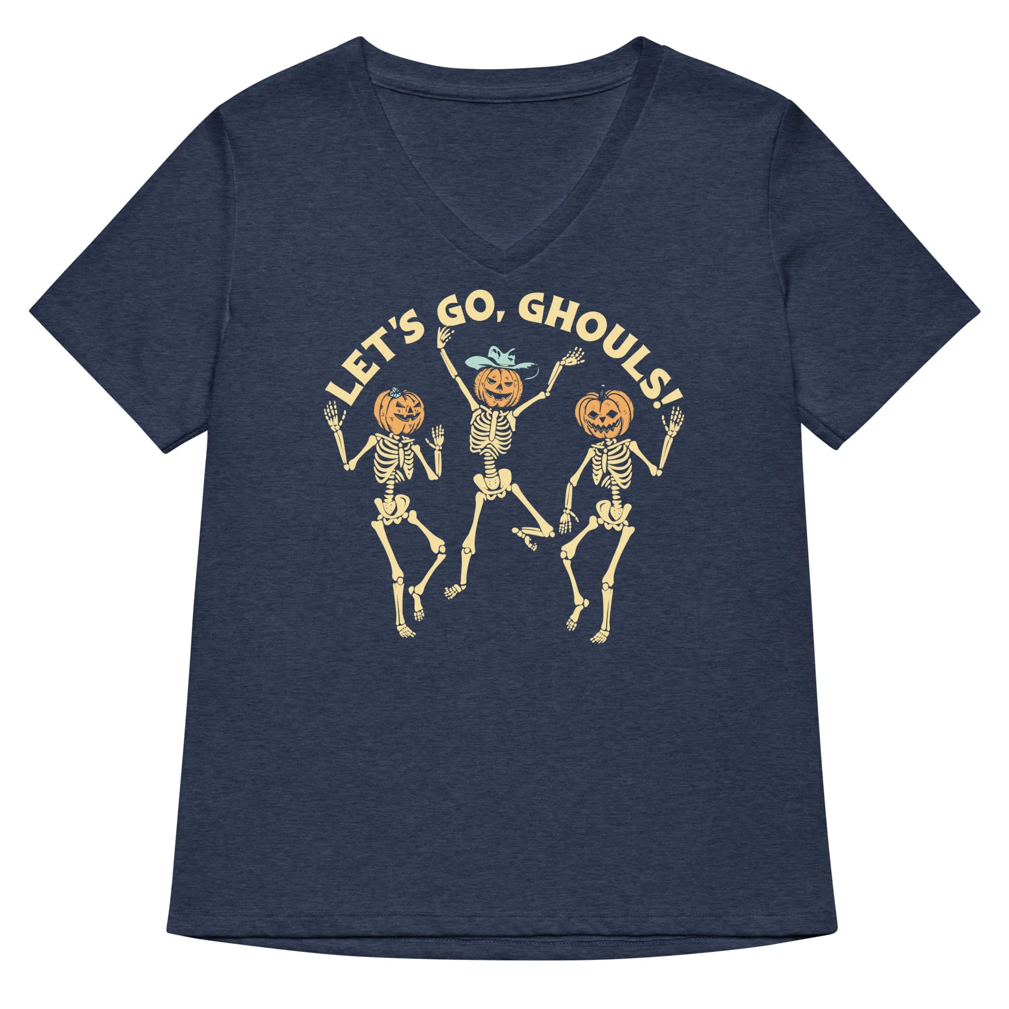 Let's Go, Ghouls! Women's V-Neck Tee