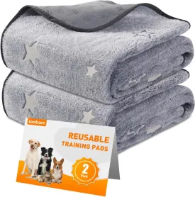 LOOBANI Washable Pee Pads for Dogs, 2 Pack 31 x 36 in Reusable Pee Pads for Dog Mat Puppy Mats Training Non Slip Whelping Mat for Dog Playpen, Crate, Car, Grey