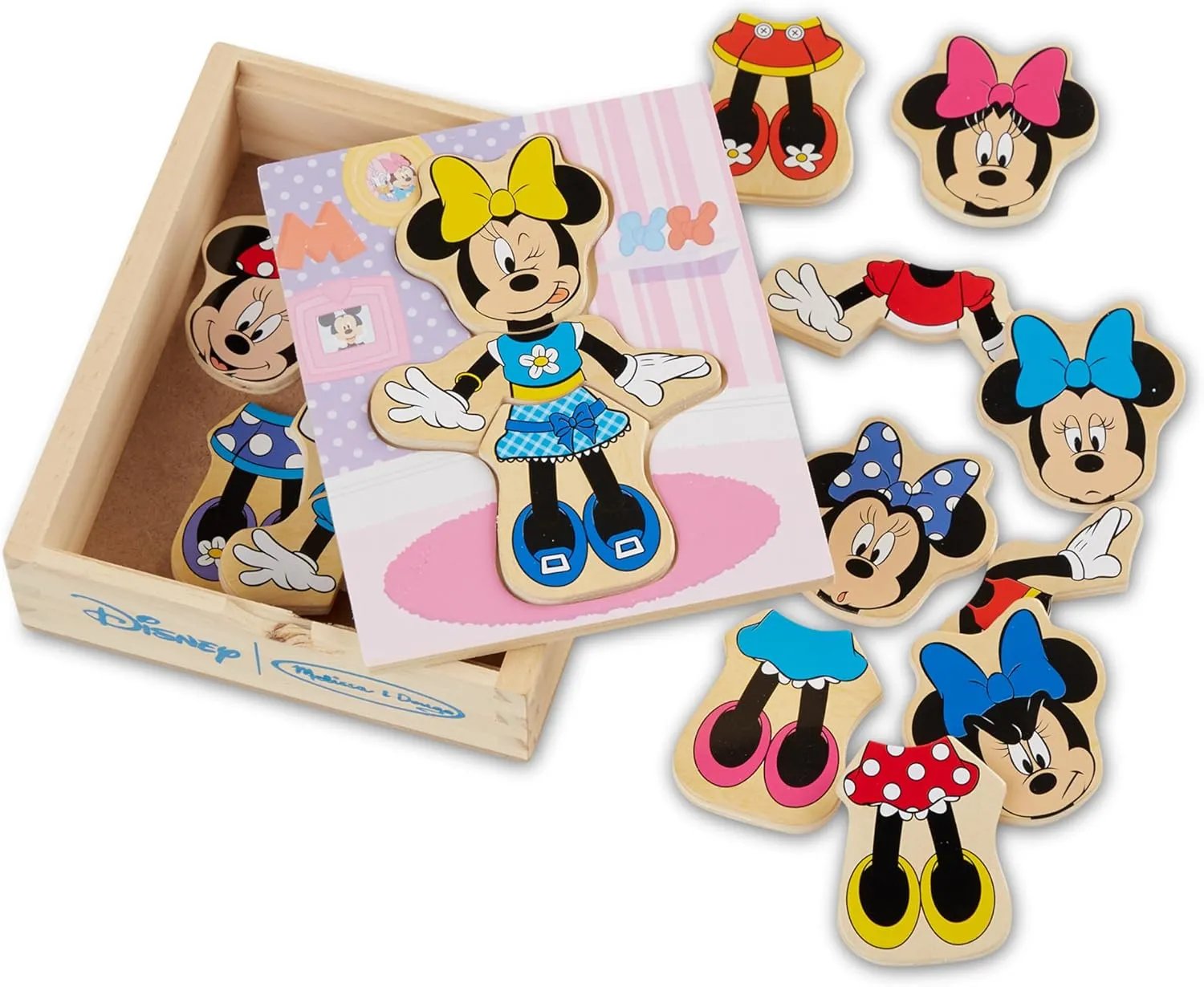 Melissa & Doug Disney Minnie Mouse Mix and Match Dress-Up Wooden Play Set (18 pcs)