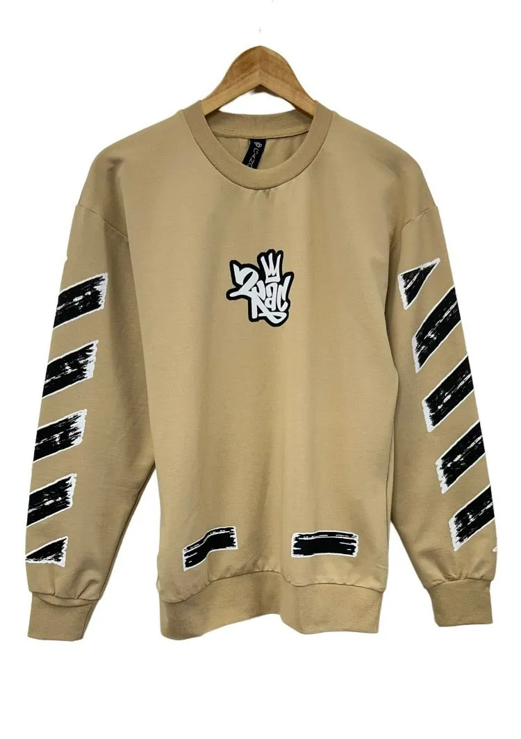 Men's 2Pac Sand Graphic Sweatshirt Long Sleeves Crewneck Fleece