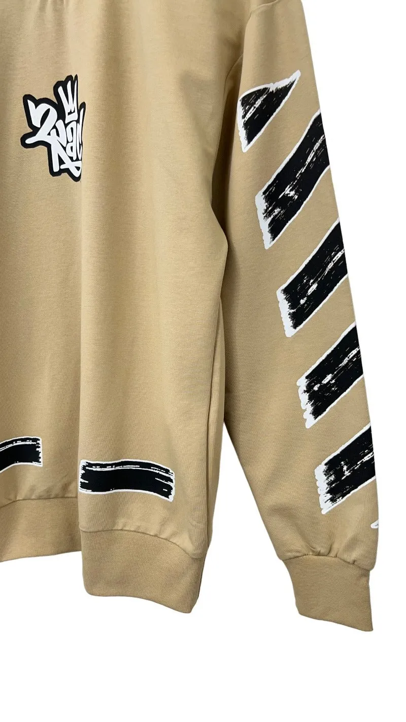 Men's 2Pac Sand Graphic Sweatshirt Long Sleeves Crewneck Fleece