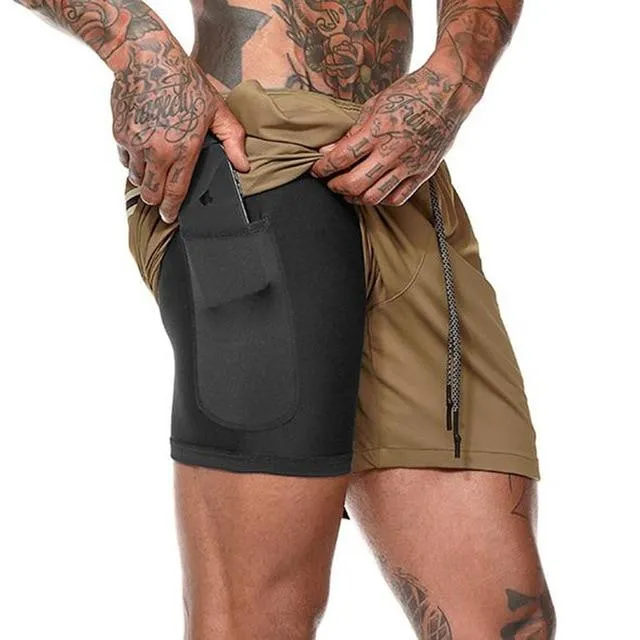 Men's Compression-Lined Workout Shorts
