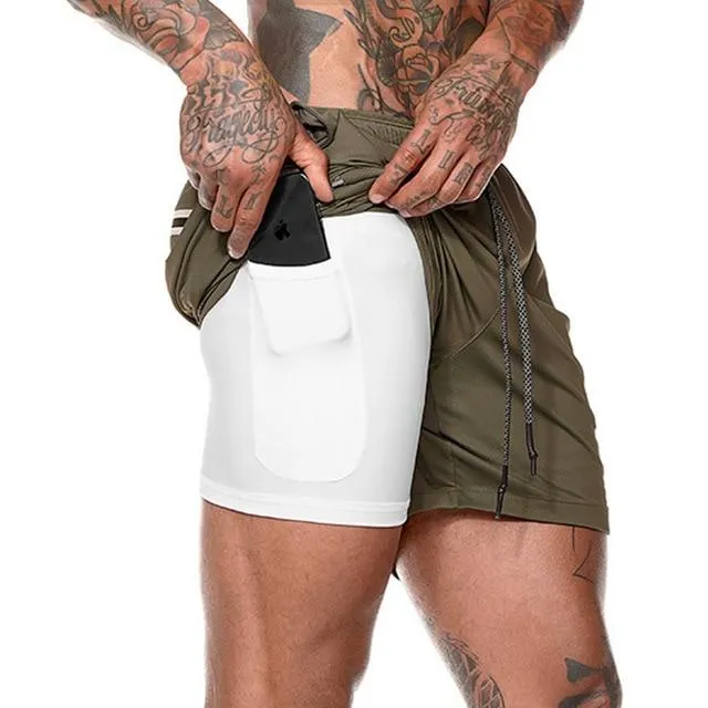 Men's Compression-Lined Workout Shorts