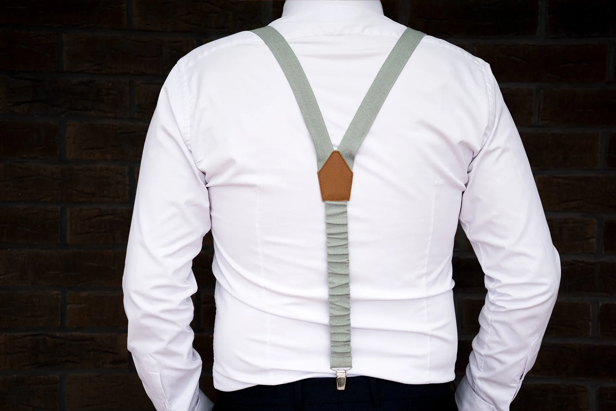 Olive Green Linen bow tie | olive green wedding bow tie