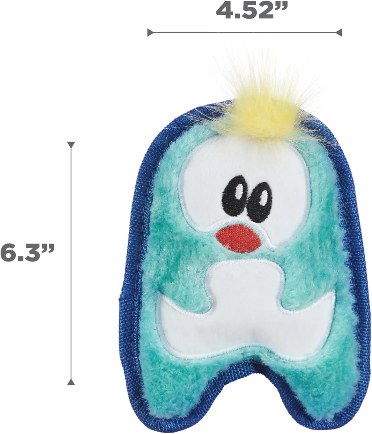 Outward Hound Durablez Minis Stuffing-Free Squeaky Interactive Dog Toy, Tough Plush, Penguin, Blue, XS