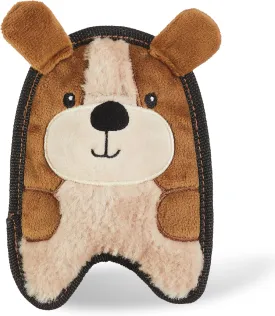 Outward Hound Durablez Minis Stuffing-Free Squeaky Interactive Dog Toy, Tough Plush, Puppy, Brown, XS
