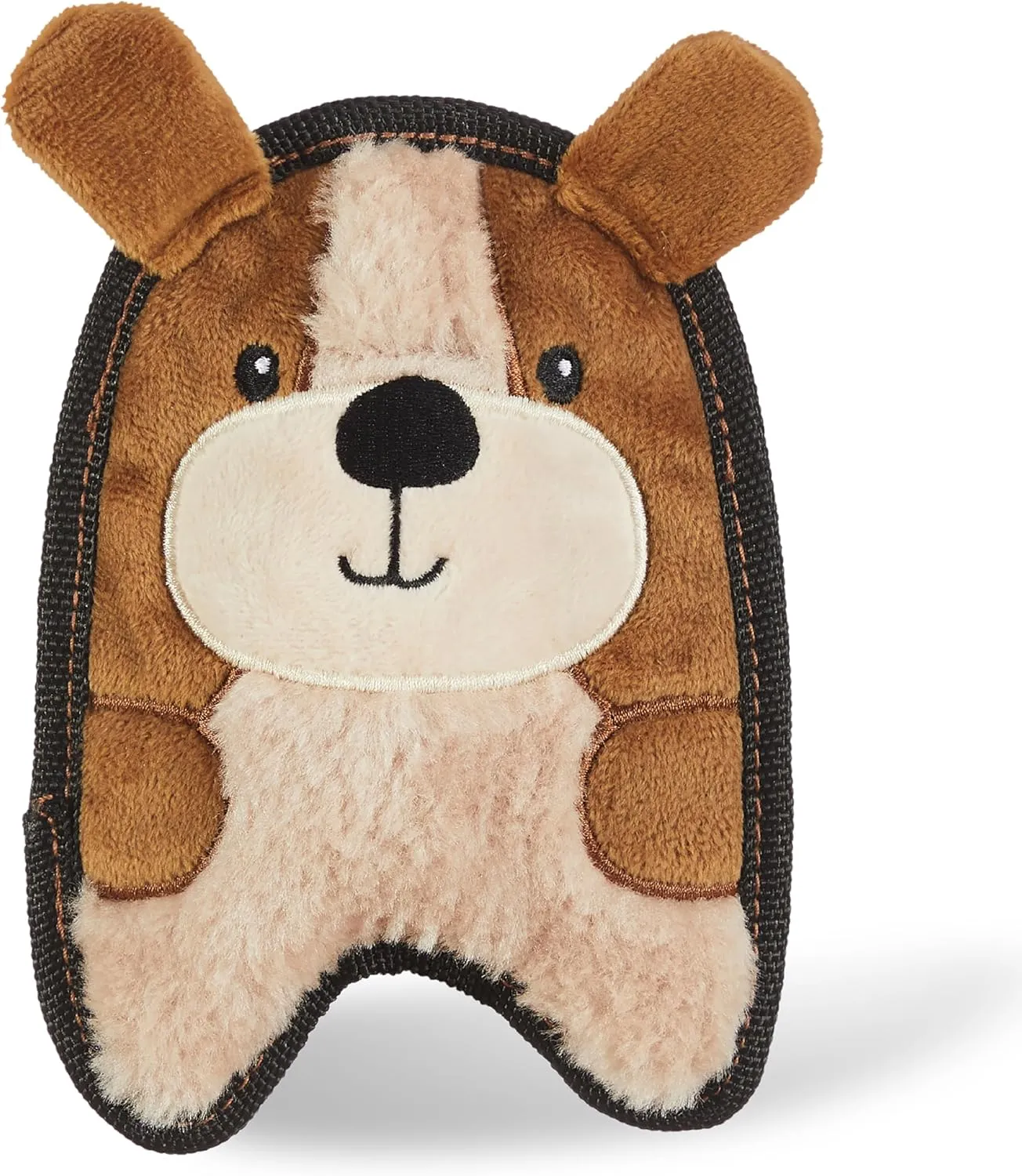 Outward Hound Durablez Minis Stuffing-Free Squeaky Interactive Dog Toy, Tough Plush, Puppy, Brown, XS