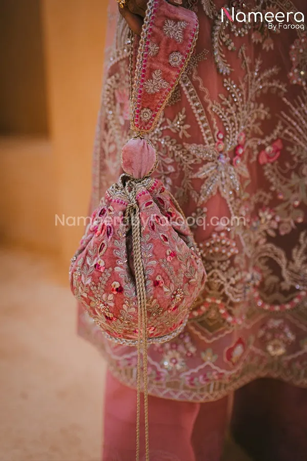 Pakistani Pink Chiffon Dress for Wedding Party #BP206