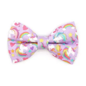 Pet Bow Tie - "Unicorn Fantasy" - Magical Unicorns Light Purple Cat Bow / For Cats   Small Dogs (One Size)