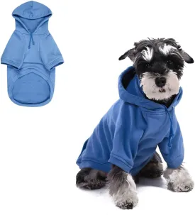 Pet Clothes for Dog, Dog Hoodies Sweatshirt with Hood and Pockets for Small Dogs (Blue Dog Hoodie, Medium)