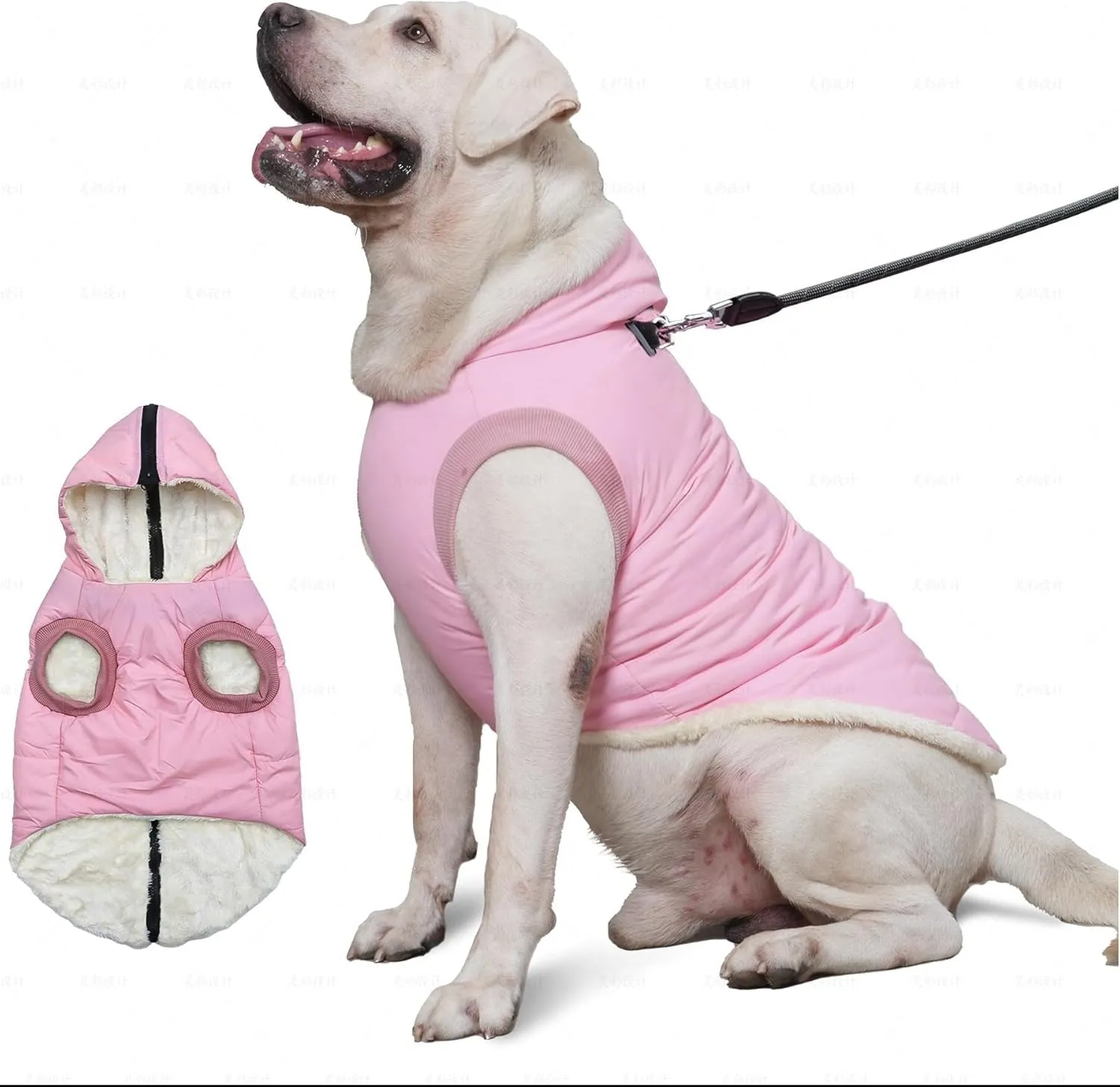 pet Clothing Fleece Lining Extra Warm Dog Hoodie in Winter,Small Dog Jacket Puppy Coats with Hooded Coat Clothing Puppy(Red,Medium)