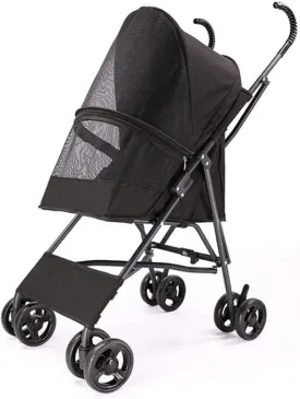 Pet Dog Cat Animal Stroller | Dog Pram | Dog for Traveling | Travel Vet Stroller Dog Pushchair | 2 Front Swivel Wheels & Rear Brake (Black)