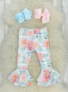 Pink Rose Tiered Bell Bottoms