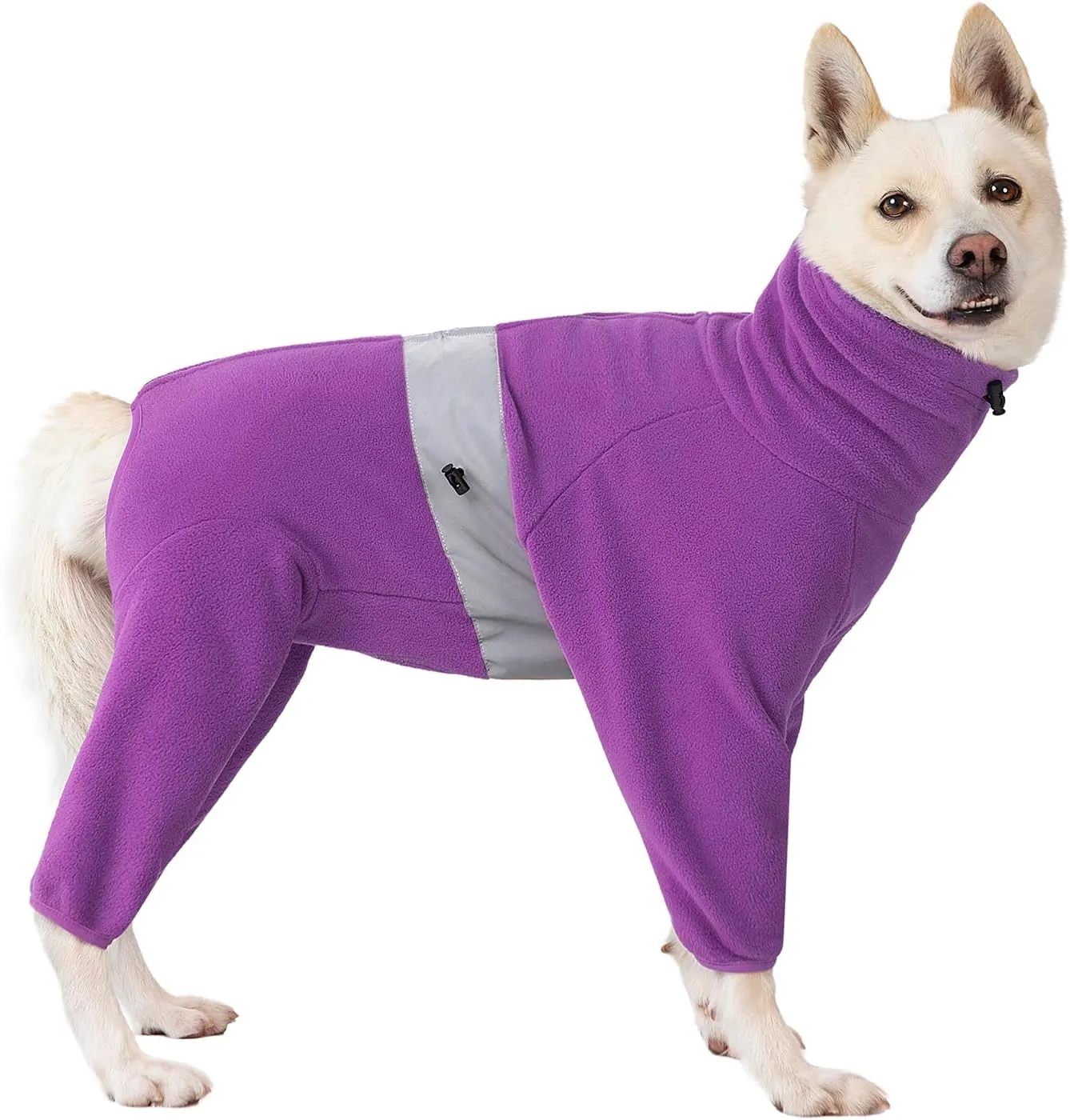 Polar Fleece Dog Jacket - Warm Winter Coat for Medium & Large Dogs, Cold Weather Snow Jacket with Pullover Design