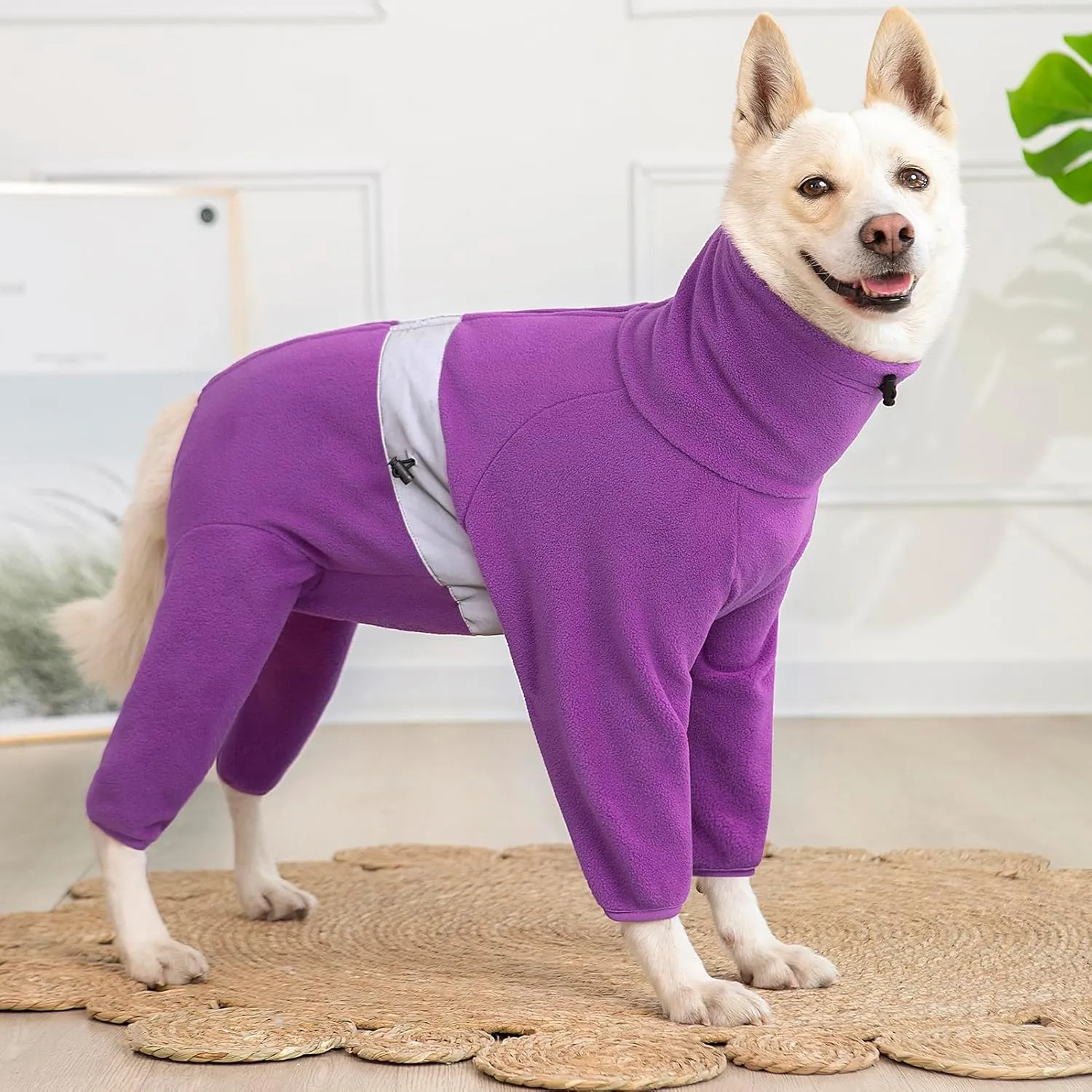 Polar Fleece Dog Jacket - Warm Winter Coat for Medium & Large Dogs, Cold Weather Snow Jacket with Pullover Design