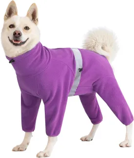 Polar Fleece Dog Jacket - Warm Winter Coat for Medium & Large Dogs, Cold Weather Snow Jacket with Pullover Design