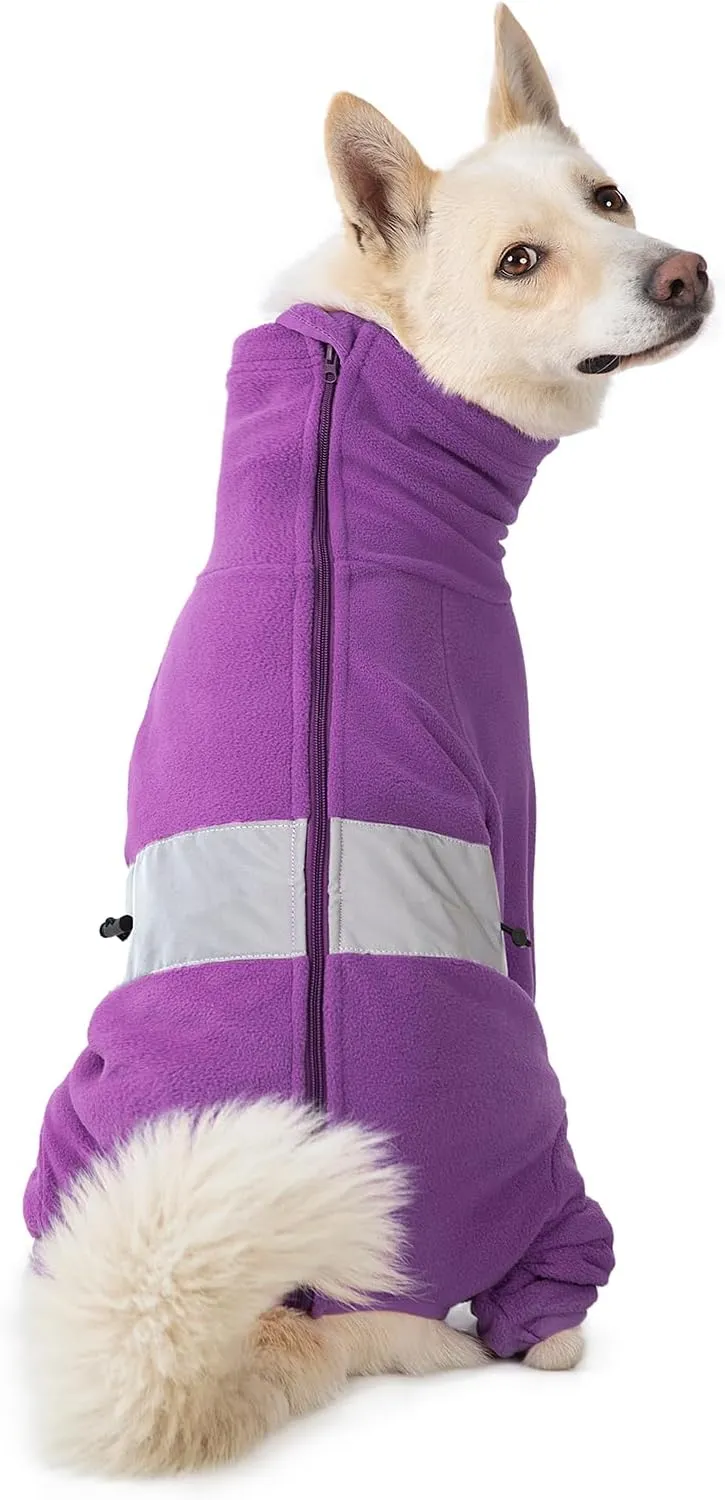 Polar Fleece Dog Jacket - Warm Winter Coat for Medium & Large Dogs, Cold Weather Snow Jacket with Pullover Design