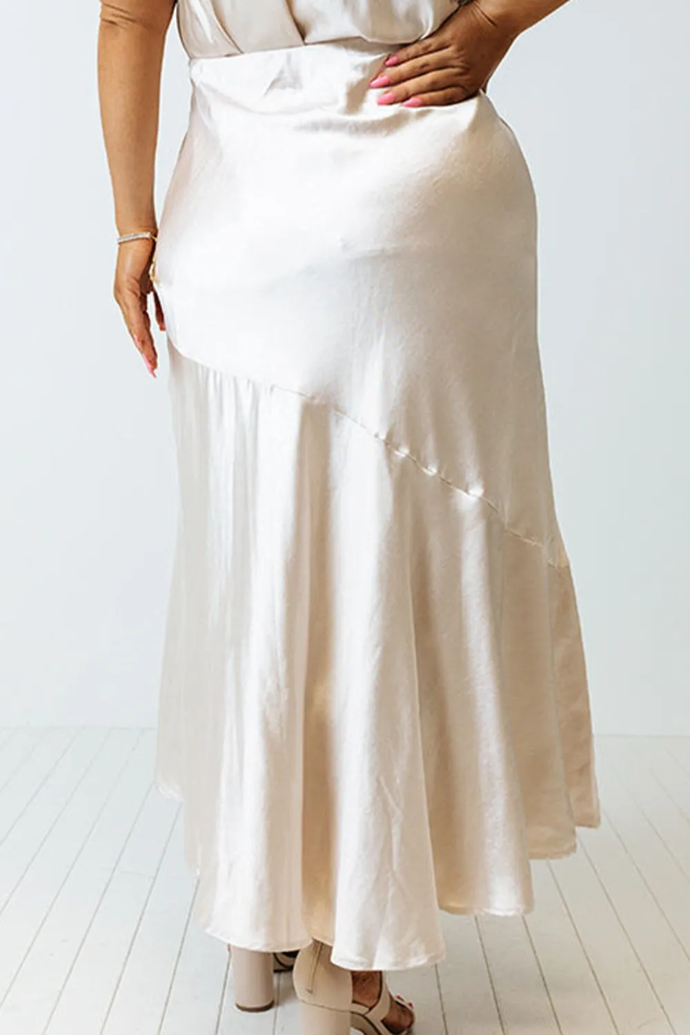 "Silky Skies" Slit Ruffled Skirt