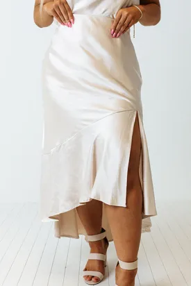 "Silky Skies" Slit Ruffled Skirt