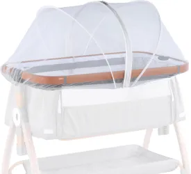 SeedFuture Bassinet Mosquito Net Cover with 2-Way Zipper for Baby Bassinet Bedside Sleeper Travel Crib White