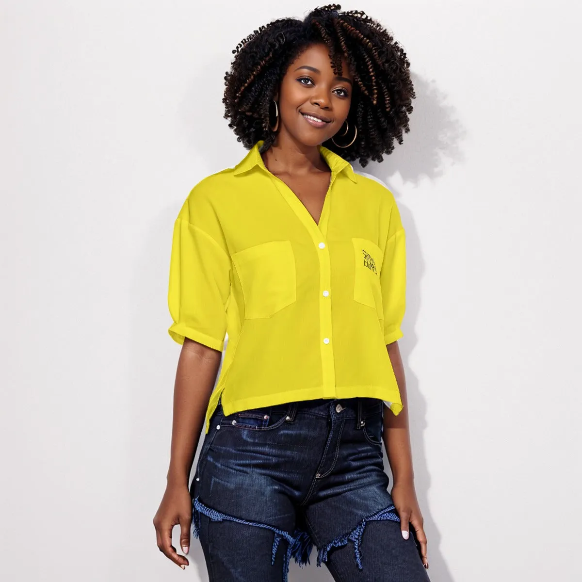 Sixty Eight 93 Logo Black Lemonade Women's V-Neck Shirt