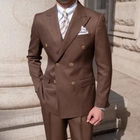 Solid Double Breasted Formal Suit