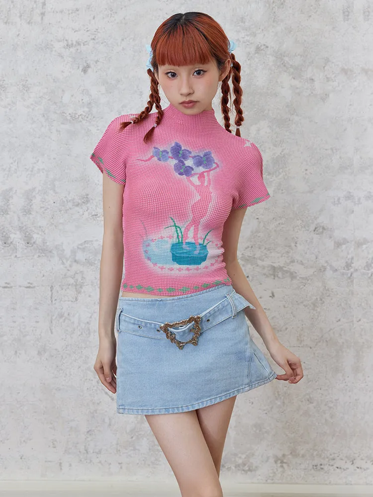 Straight Denim Hip Skirt