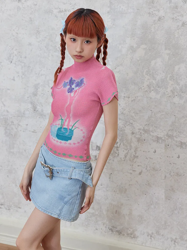Straight Denim Hip Skirt