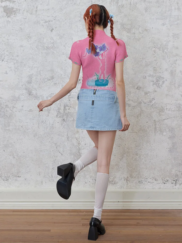 Straight Denim Hip Skirt