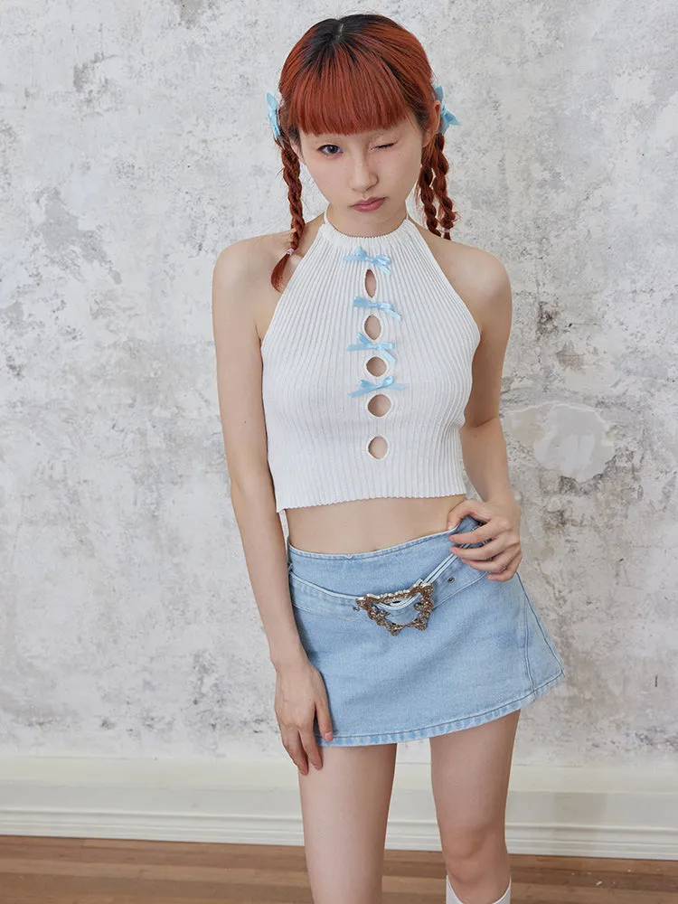 Straight Denim Hip Skirt