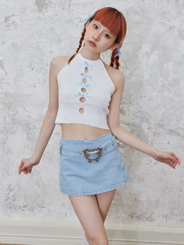 Straight Denim Hip Skirt