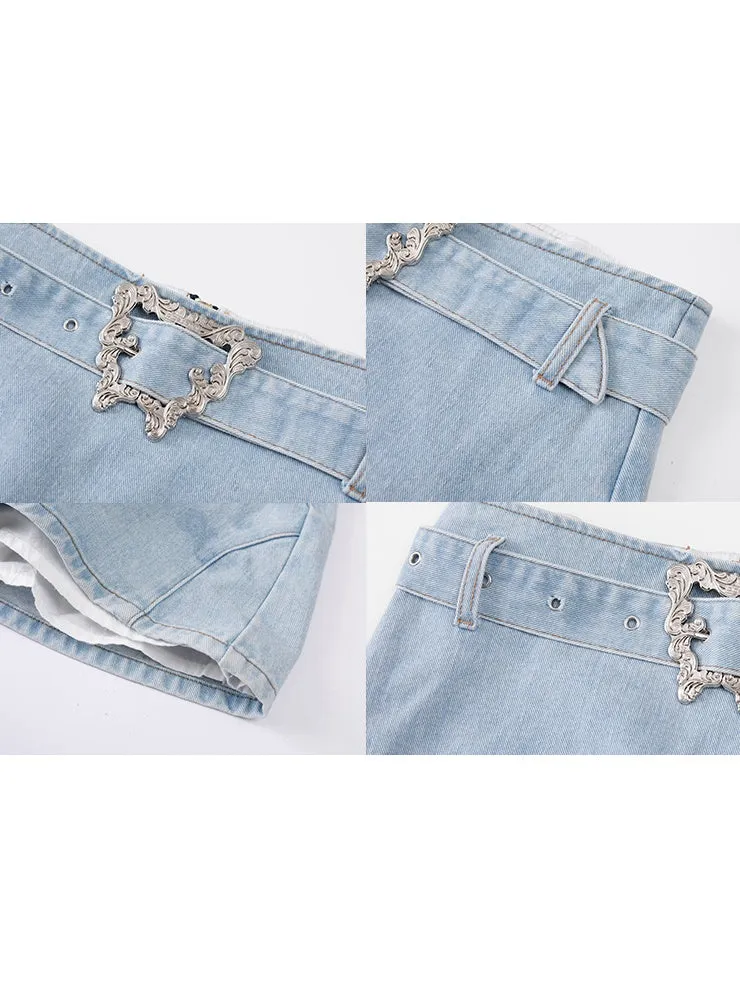 Straight Denim Hip Skirt