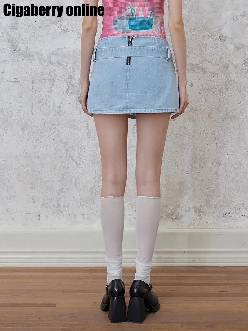 Straight Denim Hip Skirt