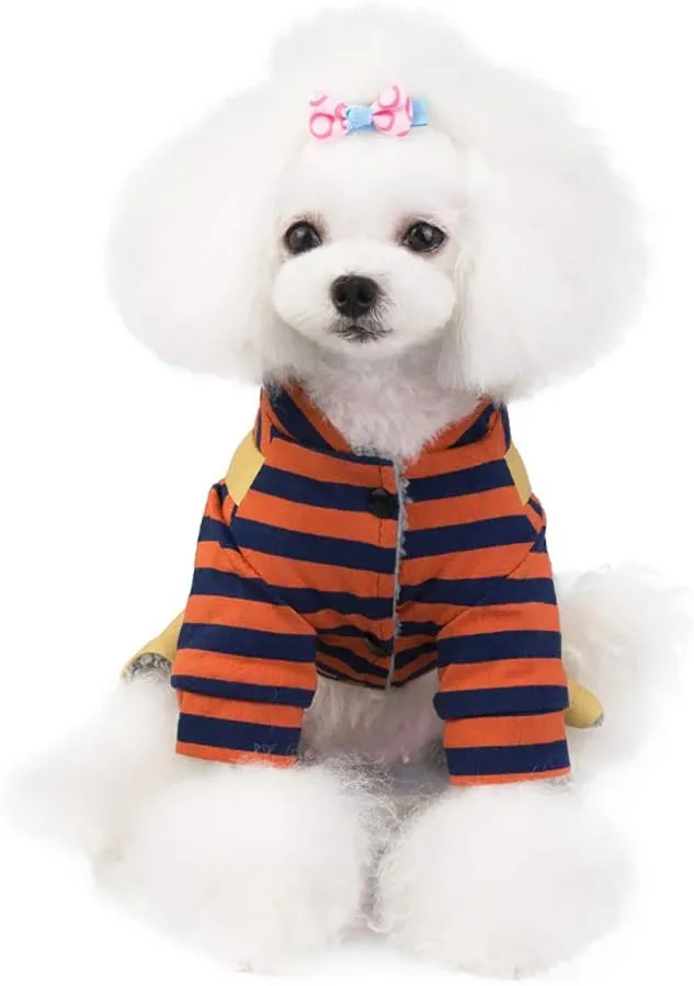 Trudz PET Dog Coat Dog Clothes Hoodies, Medium (M), Orange, Cotton/Fleece Blend, Snowproof & Anti-wind, 4 Legs, Small & Medium Dogs & Cats