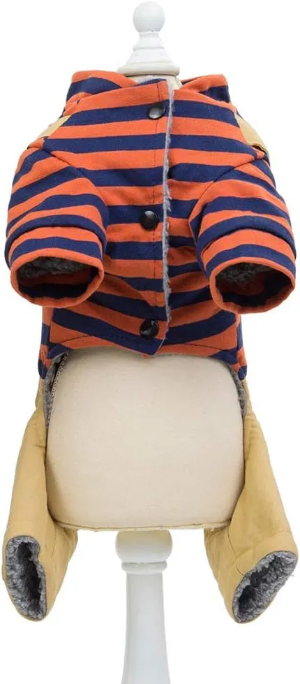Trudz PET Dog Coat Dog Clothes Hoodies, Medium (M), Orange, Cotton/Fleece Blend, Snowproof & Anti-wind, 4 Legs, Small & Medium Dogs & Cats