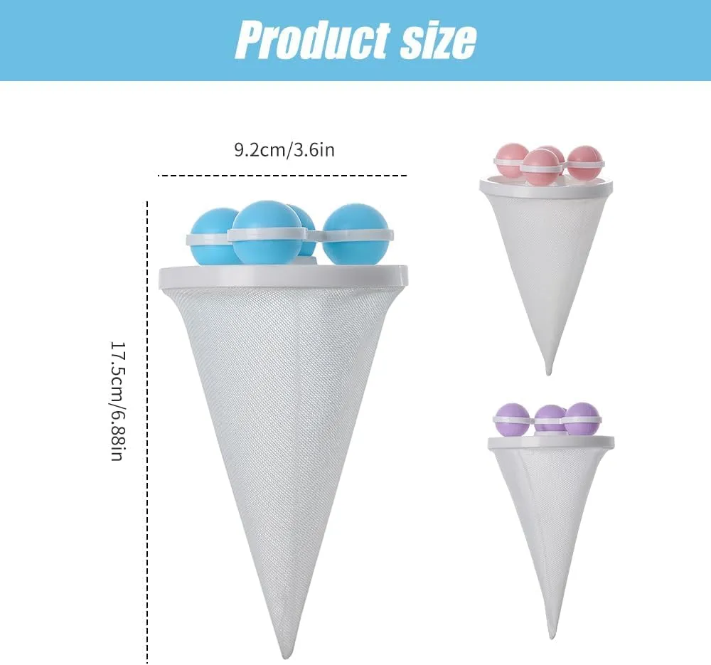 Upgrade Pet Hair Remover for Laundry, Newly Launched Reusable Floating Hair Filter Remover, Laundry Hair Pet Catcher Hair Filter Washing Machine Cat and Dog Cleaning Mesh Bag (Blue)