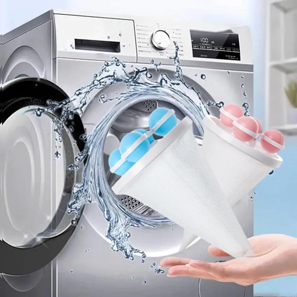 Upgrade Pet Hair Remover for Laundry, Newly Launched Reusable Floating Hair Filter Remover, Laundry Hair Pet Catcher Hair Filter Washing Machine Cat and Dog Cleaning Mesh Bag (Blue)