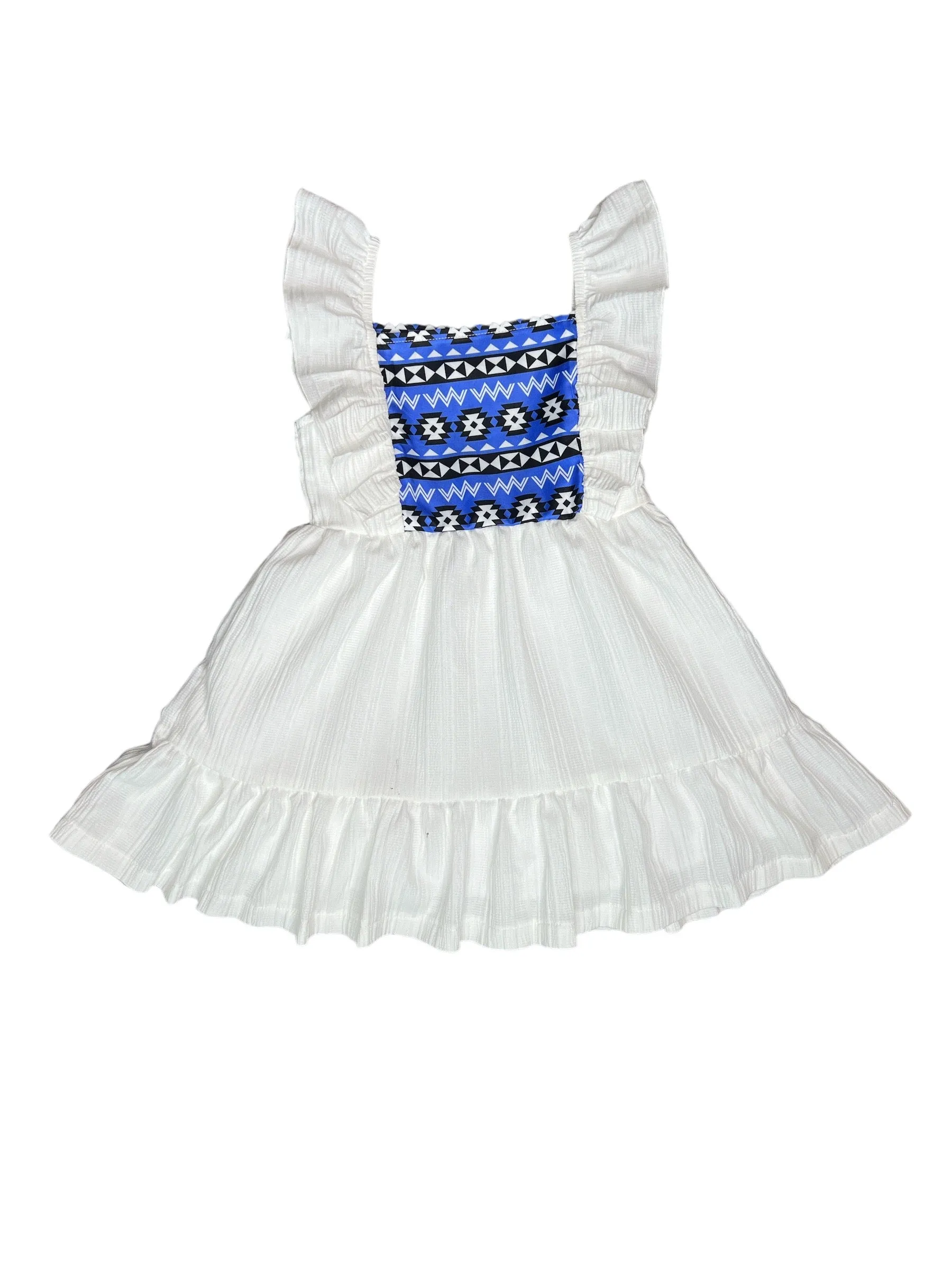 White Aztec Dress Baby (0-18M)