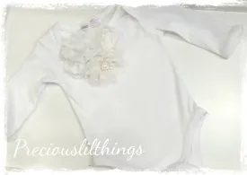 White baby long or short sleeve onesie romper